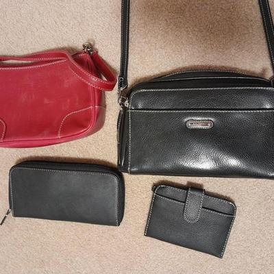Two Small purses, one red and one Rosetti black and two wallets