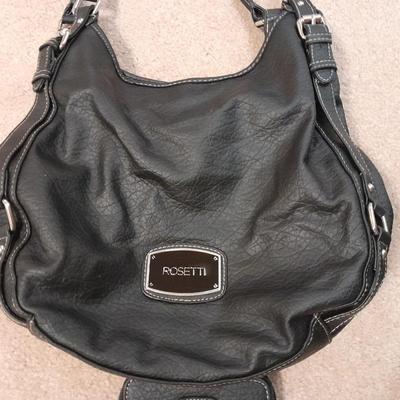 Two black leather like Rosetti purses and a small black Rosetti wallet