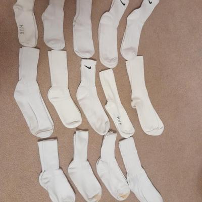 14 pairs of White socks in new to nearly new condition