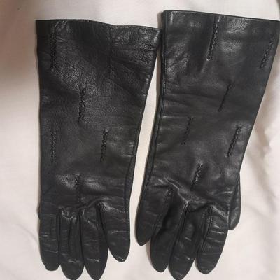 Winter scarves and black driving gloves