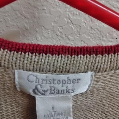 Three women's Sweaters, Christopher Banks L, C-H-U- L, Old Square