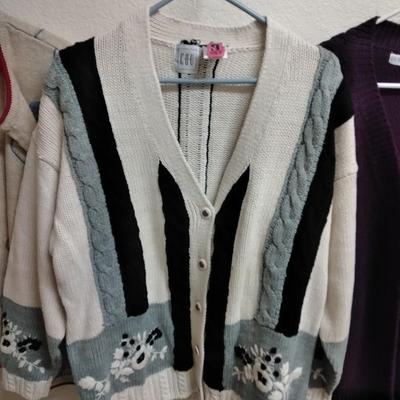 Three women's Sweaters, Christopher Banks L, C-H-U- L, Old Square