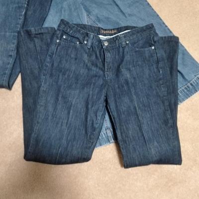 Two pairs of Jeans, and one pair of Capri's Eddie Bauer 12, West Side 12 tall, St. Johns Bay size 12