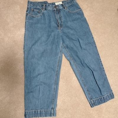 Two pairs of Jeans, and one pair of Capri's Eddie Bauer 12, West Side 12 tall, St. Johns Bay size 12