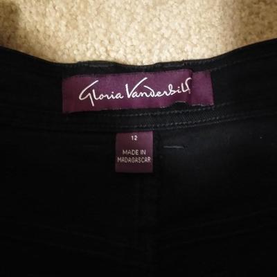 Three pairs of Women's Jeans West side 12, and 2 black Gloria Vanderbilt 12,