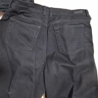 Three pairs of Women's Jeans West side 12, and 2 black Gloria Vanderbilt 12,