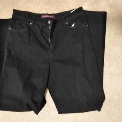 Three pairs of Women's Jeans West side 12, and 2 black Gloria Vanderbilt 12,