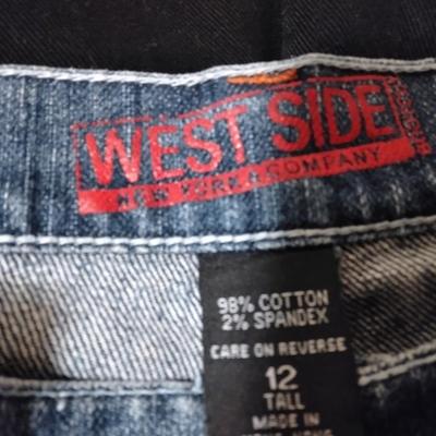 Three pairs of Women's Jeans West side 12, and 2 black Gloria Vanderbilt 12,