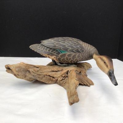 657 Albert Wayson (1939-2019) Mallard Duck Decoy on Driftwood