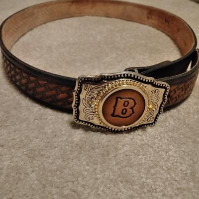 Bob, we have your belt! Leather belt with BOB on back, and a "B" metal belt buckle