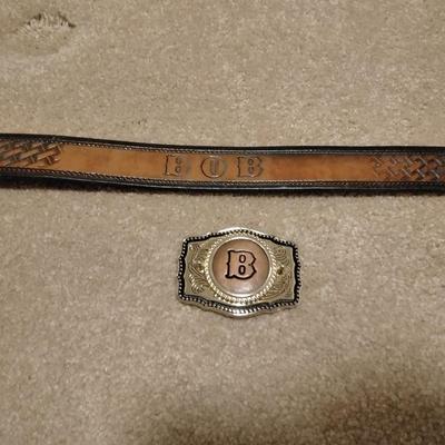 Bob, we have your belt! Leather belt with BOB on back, and a "B" metal belt buckle
