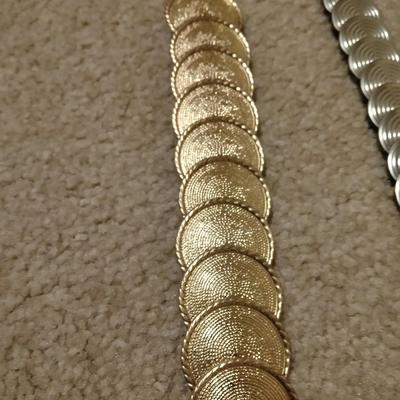 Women's decorative belts, leather with hole studs, concho belts, and silver metal like belt