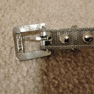 Women's decorative belts, leather with hole studs, concho belts, and silver metal like belt