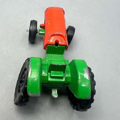 Vintage Yatming Made in Hong Kong Orange and Classic Green Tractor Toy