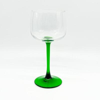 LUMINARC ~ Set Of Eight (8) Emerald Green Stem Wine Glasses