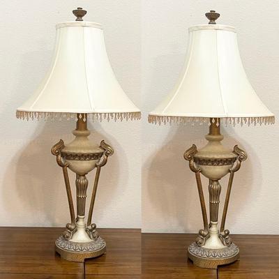 Three Way Beaded Shade Decorative Table Lamps