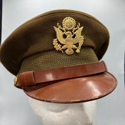 Vintage WW2 WWII US Army Air Corps Pilot Officer Crusher Cap Hat
