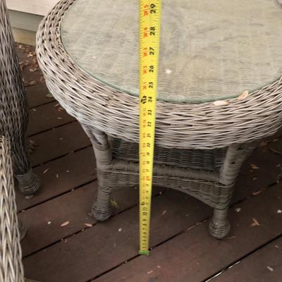 Four Piece Outdoor Patio Set with Cushions (Wicker Like) -Lot 451