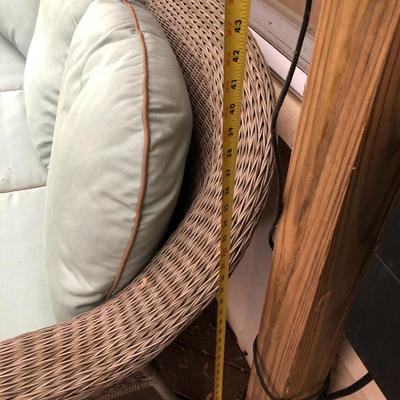 Four Piece Outdoor Patio Set with Cushions (Wicker Like) -Lot 451