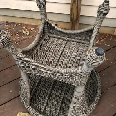 Four Piece Outdoor Patio Set with Cushions (Wicker Like) -Lot 451