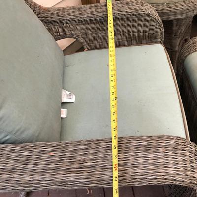 Four Piece Outdoor Patio Set with Cushions (Wicker Like) -Lot 451