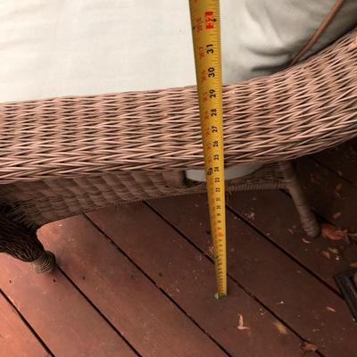 Four Piece Outdoor Patio Set with Cushions (Wicker Like) -Lot 451