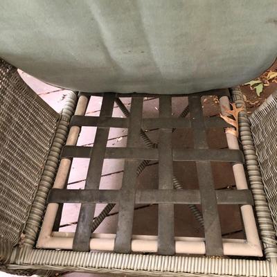 Four Piece Outdoor Patio Set with Cushions (Wicker Like) -Lot 451