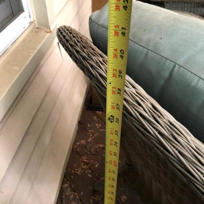 Four Piece Outdoor Patio Set with Cushions (Wicker Like) -Lot 451