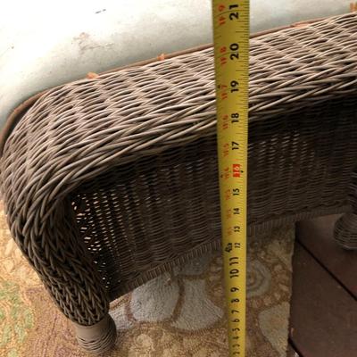 Four Piece Outdoor Patio Set with Cushions (Wicker Like) -Lot 451