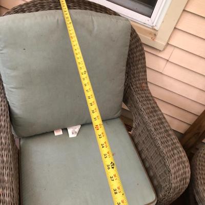 Four Piece Outdoor Patio Set with Cushions (Wicker Like) -Lot 451