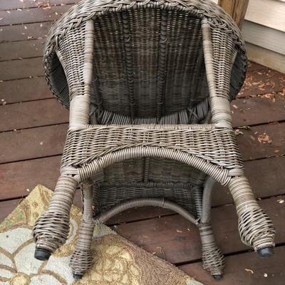 Four Piece Outdoor Patio Set with Cushions (Wicker Like) -Lot 451