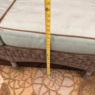 Four Piece Outdoor Patio Set with Cushions (Wicker Like) -Lot 451