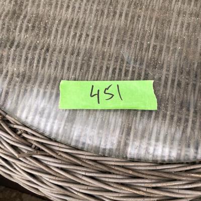 Four Piece Outdoor Patio Set with Cushions (Wicker Like) -Lot 451