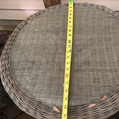 Four Piece Outdoor Patio Set with Cushions (Wicker Like) -Lot 451