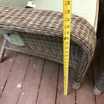 Four Piece Outdoor Patio Set with Cushions (Wicker Like) -Lot 451