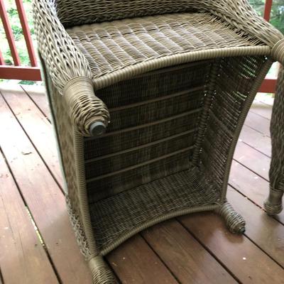 Four Piece Outdoor Patio Set with Cushions (Wicker Like) -Lot 451