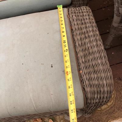 Four Piece Outdoor Patio Set with Cushions (Wicker Like) -Lot 451