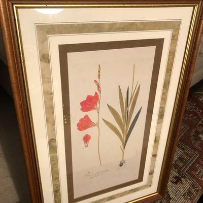 Two Floral Framed Home Decor Pictures -Lot 452