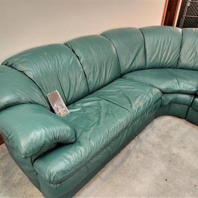 Lot #169  Total Blast from the (70's) Past - large "pleather" sectional