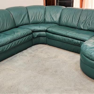 Lot #169  Total Blast from the (70's) Past - large "pleather" sectional