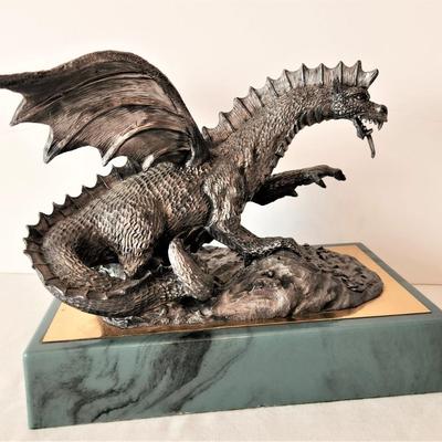 Lot #172  Michael Ricker Pewter Sculpture - 37/350 - Fire Breathing Dragon