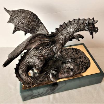 Lot #172  Michael Ricker Pewter Sculpture - 37/350 - Fire Breathing Dragon