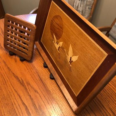 Teak Hot Plate & MCM Tray -Lot 458