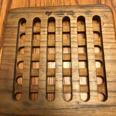 Teak Hot Plate & MCM Tray -Lot 458