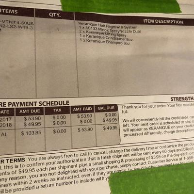 New Old Stock - KERANIQUE Hair Regrowth Treatment 5 Total Boxes -Lot 464