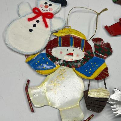 Mixed Lot of Christmas Holiday Tree Ornaments Snowmen Swan Teddy Bear