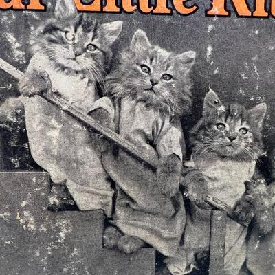 Antique Vintage 1936 Four Little Kittens Children's Story Book