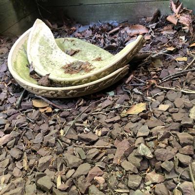 Terracotta Bird Bath Base Only 10â€x21â€ -Lot 476B