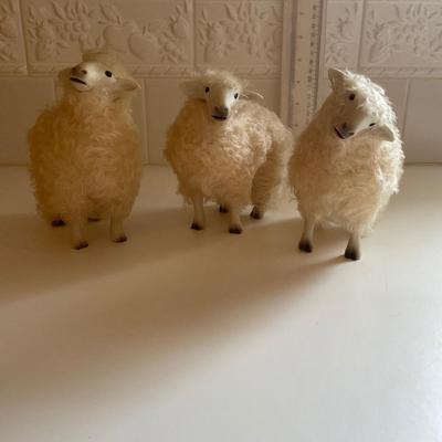 Three Putz Wool SHEEP!