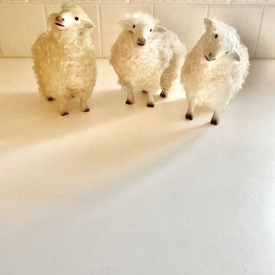 Three Putz Wool SHEEP!
